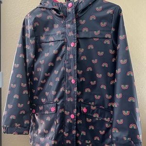 Cat & Jack Girl’s Raincoat with Rainbow Prints size Large